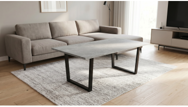 Masa cafea HT-156, 110x60 cm, alb, MDF