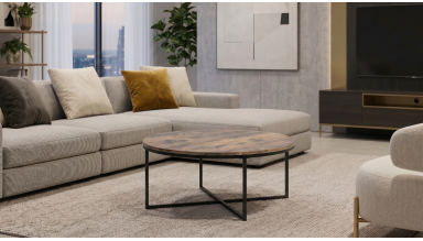 Masa cafea HT-140, 70x70x45 cm, stejar, MDF