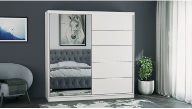 Dressing Ina, cu oglinda, 150x200x60 cm, Alb