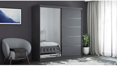 Dressing Ina, cu oglinda, 150x200x60 cm, gri