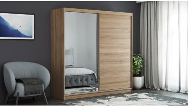 Dressing Ina, cu oglinda, 150x200x60 cm, sonoma