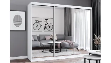 Dressing Milan, cu oglinda, 250x215x64 cm, alb