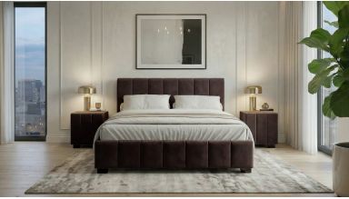 Pat Cozy, 160x200 cm, maro, suport saltea din PAL