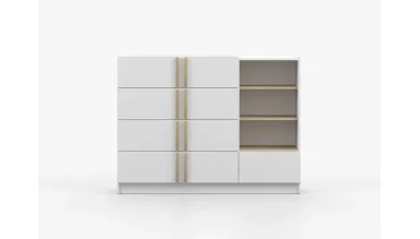 Comoda Solo 5s, 135x96x47 cm, alb