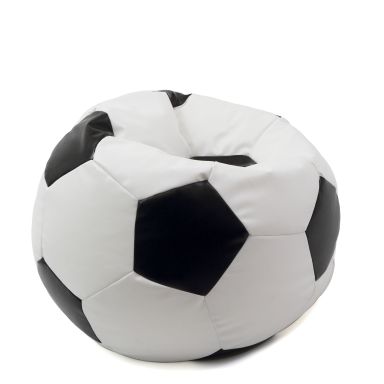 Fotoliu tip minge baby ball, bean bag, alb-negru, imitatie piele, 59 cm