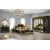 Dormitor Barocco Nero, negru/auriu, pat 160x200 cm, dulap cu 6 usi, comoda, 2 noptiere