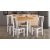 Set masa living poli2 bialy/grafit cu 4 scaune boss14 bialy 24b, lemn masiv/stofa/pal
