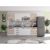 Bucatarie Alfa 260, Cu vitrina, Alb, Blat termic nuc