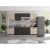 Bucatarie Alfa 260, Cu vitrina, Alb, Blat termic nuc