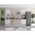 Bucatarie Alfa 260, Cu vitrina, Alb, Blat termic nuc