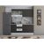 Bucatarie Alfa 180, Cu vitrina, Wenge/Alb, Blat termic travertin