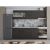 Bucatarie Alfa 240, Corp hota, Cu vitrina, alb, Blat termic alb