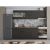 Bucatarie Alfa 240, Corp hota, Cu vitrina, Alb, Blat termic nuc