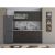 Bucatarie Alfa 180, Cu vitrina, Wenge/Alb, Blat termic travertin