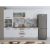Bucatarie Alfa 240, Soldat, Cu vitrina, Alb, Blat termic nuc