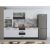 Bucatarie Alfa 240, Soldat, Cu vitrina, Alb, Blat termic nuc