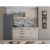 Bucatarie Alfa 180, Cu vitrina, Wenge/Alb, Blat termic travertin