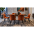 Set masaextensibila  Palma cu 6 scaune tapitate, 130-170x90cm, maro/negru
