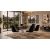 Set masa Rosto cu 6 scaune tapitate, 160x90cm, negru auriu