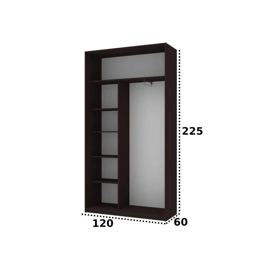 Dressing eiffel cu fotoprint, wenge, 120x225x60 cm, 2 usi culisante