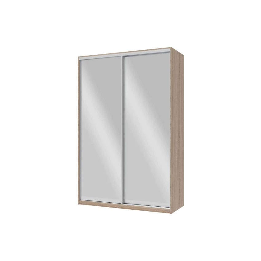 Dressing irma cu oglinda, sonoma, 150x225x60 cm, 2 usi culisante