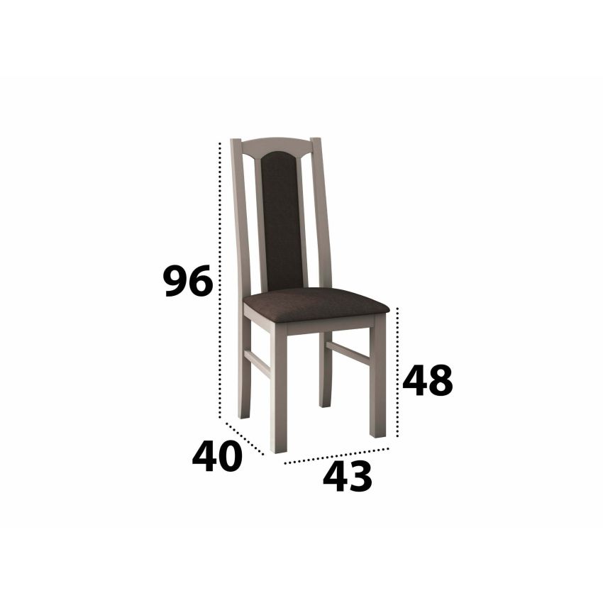 Set masa extensibila 160x200cm cu 4 scaune tapitate, mb-12 venus1 si s-37 boss7 s6, sonoma, lemn masiv de fag, stofa