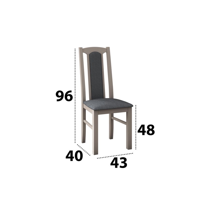 Set masa extensibila 160x200cm cu 6 scaune tapitate, mb-12 venus1 si s-37 boss7 s11, sonoma, lemn masiv de fag, stofa