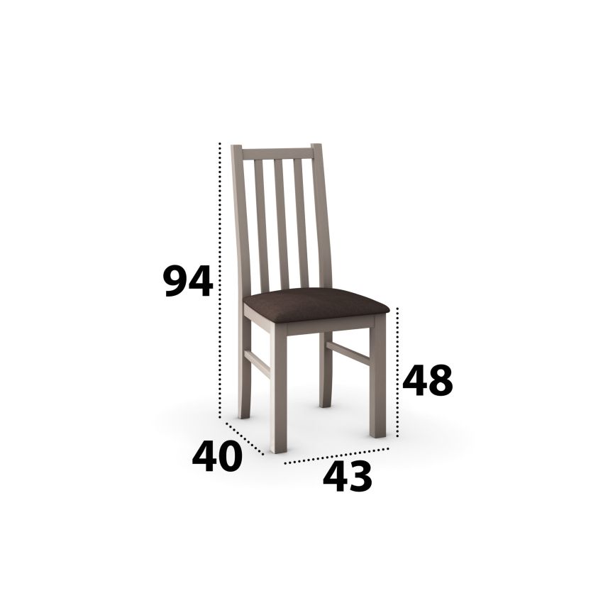 Set masa extensibila 120x150cm cu 4 scaune tapitate, mb-13 max5 si s-38 boss10 s6, sonoma, lemn masiv de fag, stofa