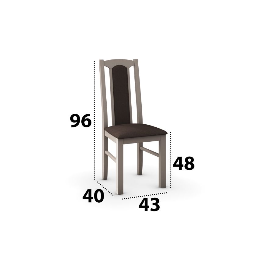 Set masa extensibila 120x150cm cu 6 scaune tapitate, mb-13 max5 si s-37 boss7 s6, sonoma, lemn masiv de fag, stofa