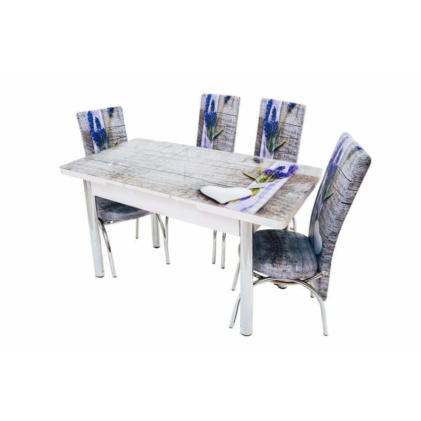 Set masa mercan cu 4 scaune , lavanda