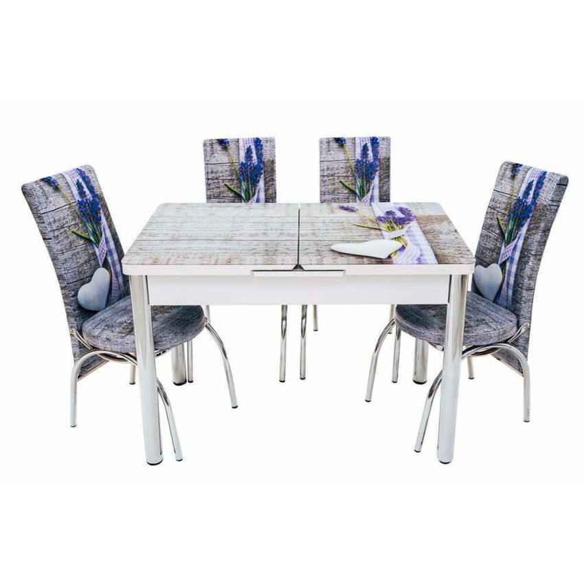 Set masa mercan cu 4 scaune , lavanda