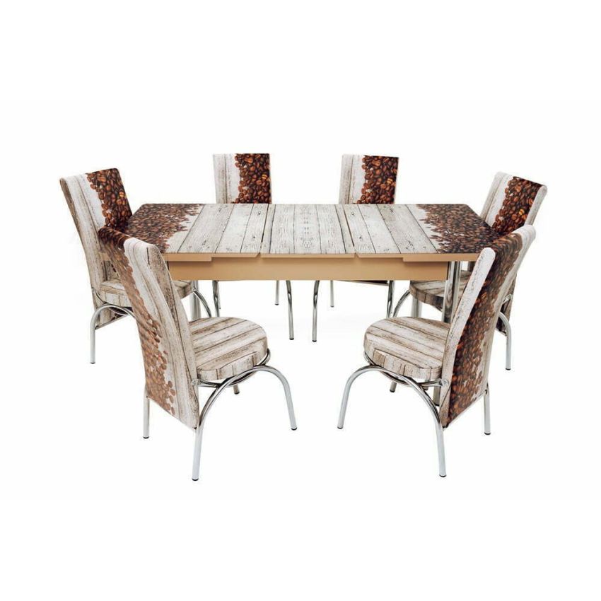 Set masa mercan cu 6 scaune , boabe cafea