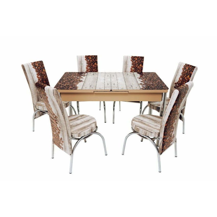 Set masa mercan cu 6 scaune , boabe cafea
