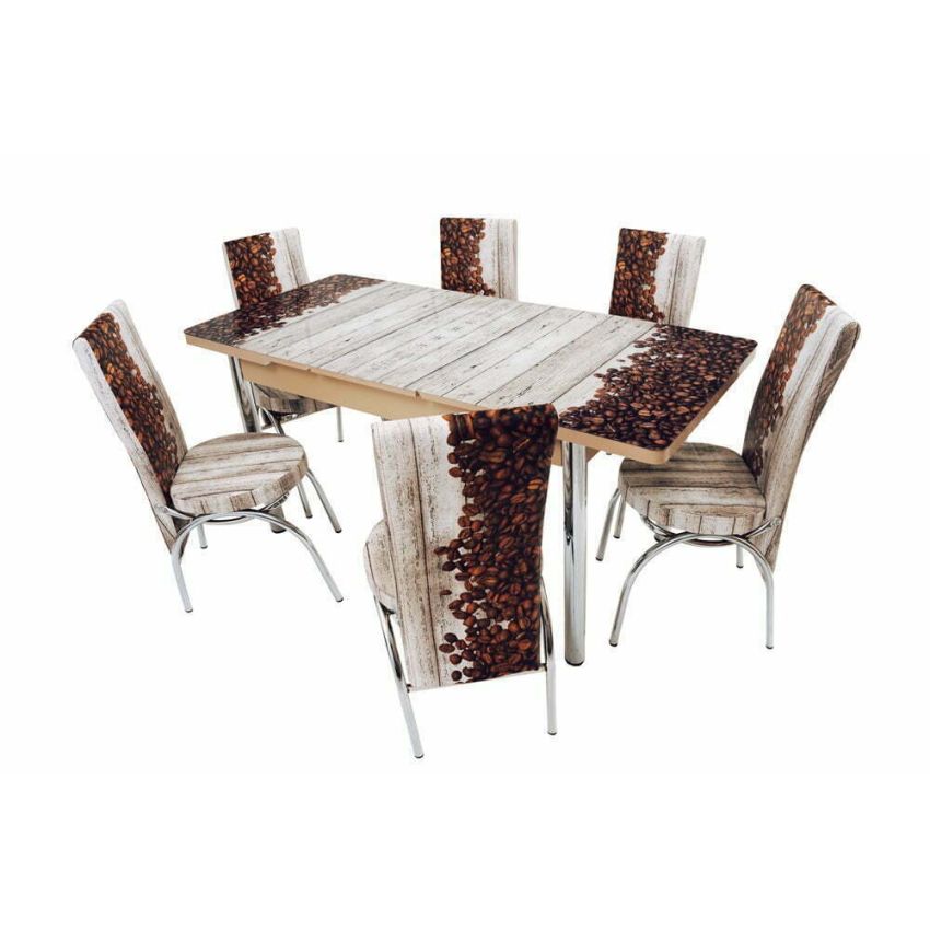 Set masa mercan cu 6 scaune , boabe cafea