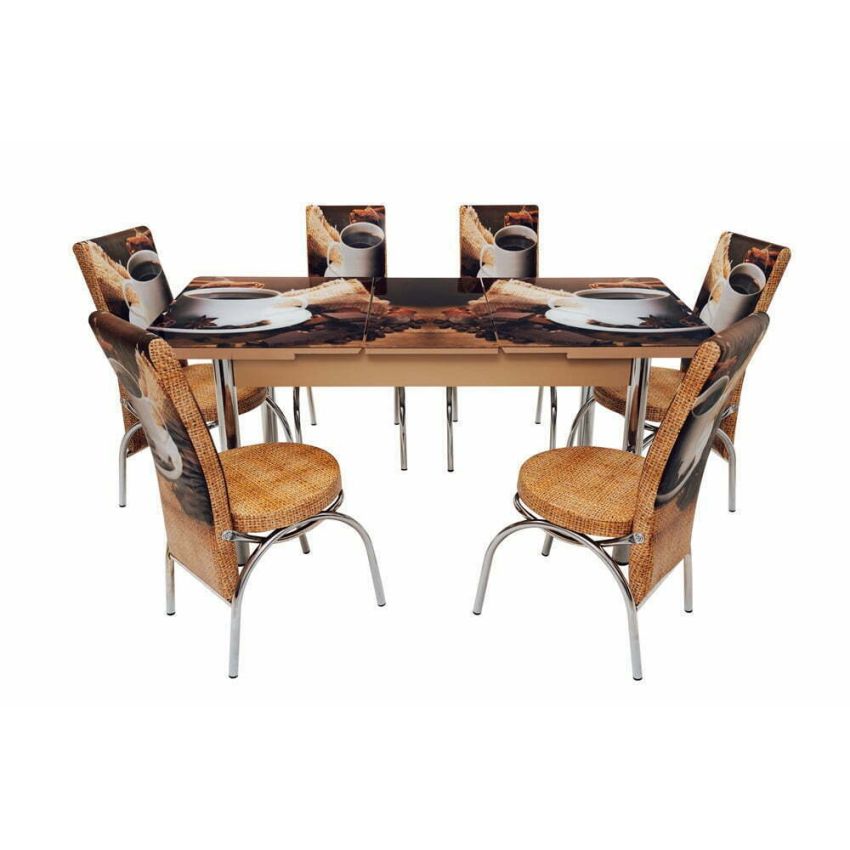 Set masa mercan cu 6 scaune , cesti