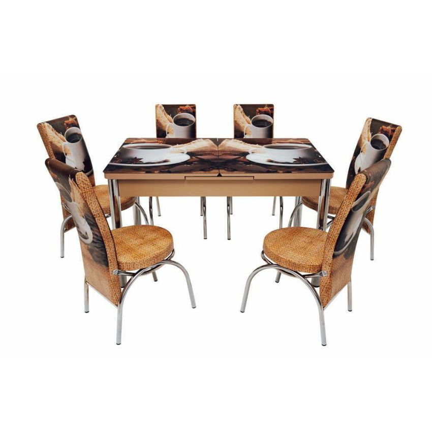 Set masa mercan cu 6 scaune , cesti