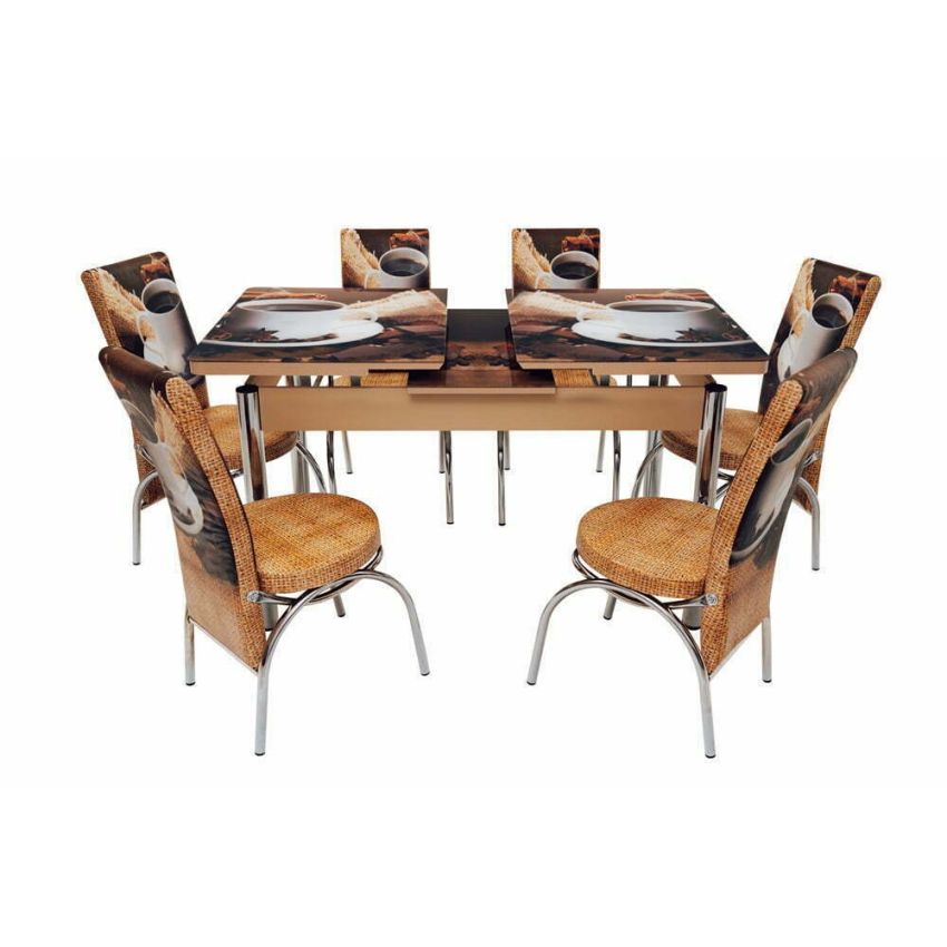 Set masa mercan cu 6 scaune , cesti