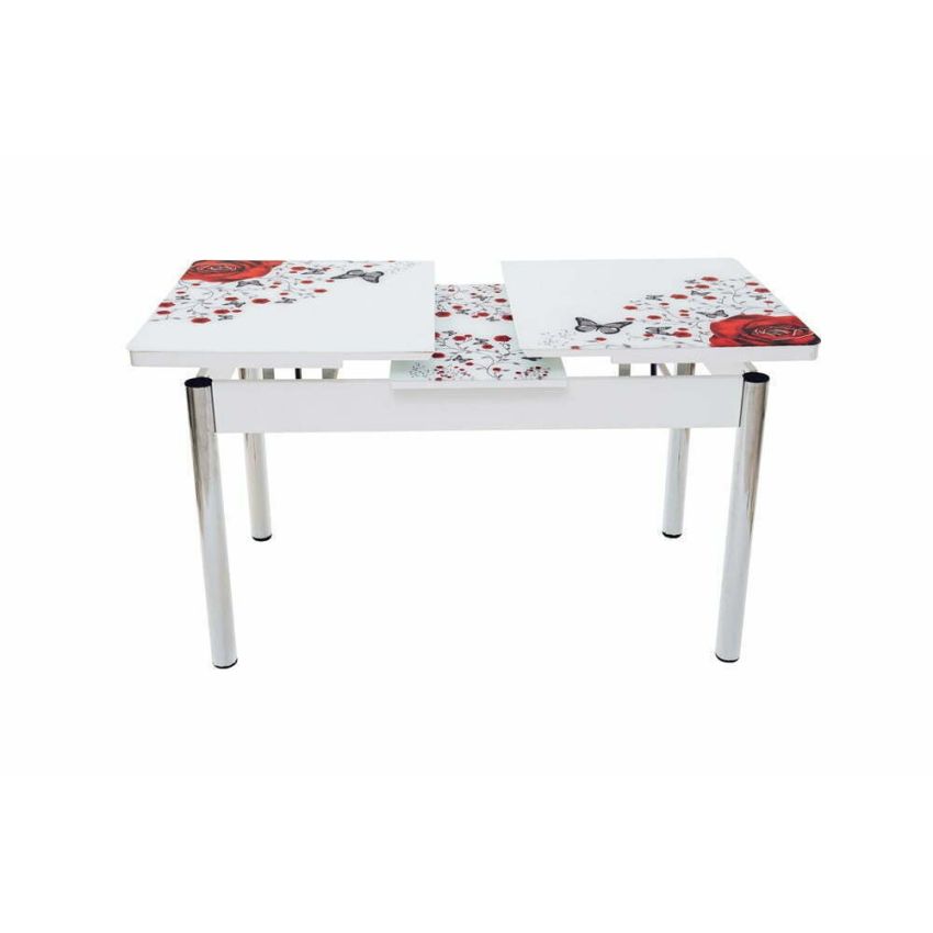 Set masa mercan cu 6 scaune , trandafiri rosii