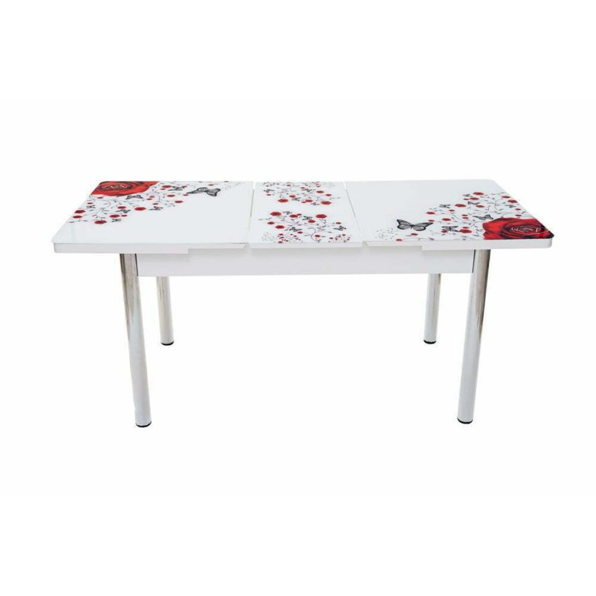 Set masa mercan cu 6 scaune , trandafiri rosii