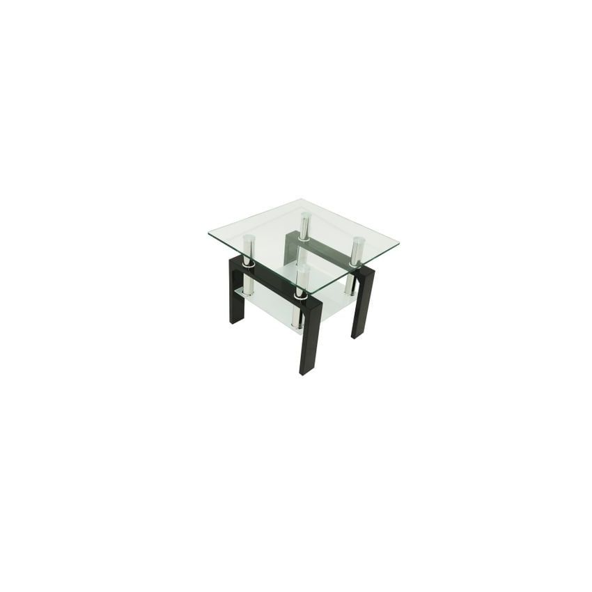 Masa cafea CB mc-05, negru lucios mica, sticla securizata, 60 x 60 x 51 cm