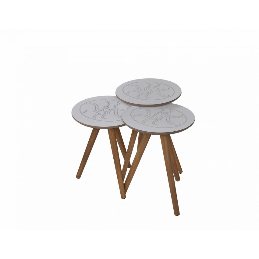 Set 3 mese de cafea, 515, culoare alb