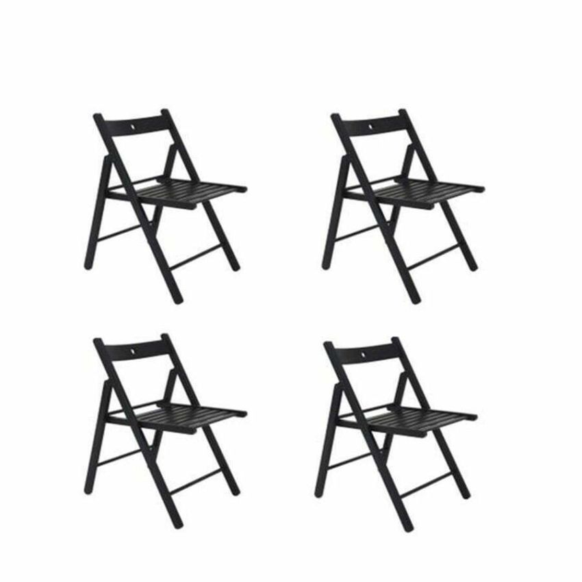 Set 4 scaune bucătărie pliante negru