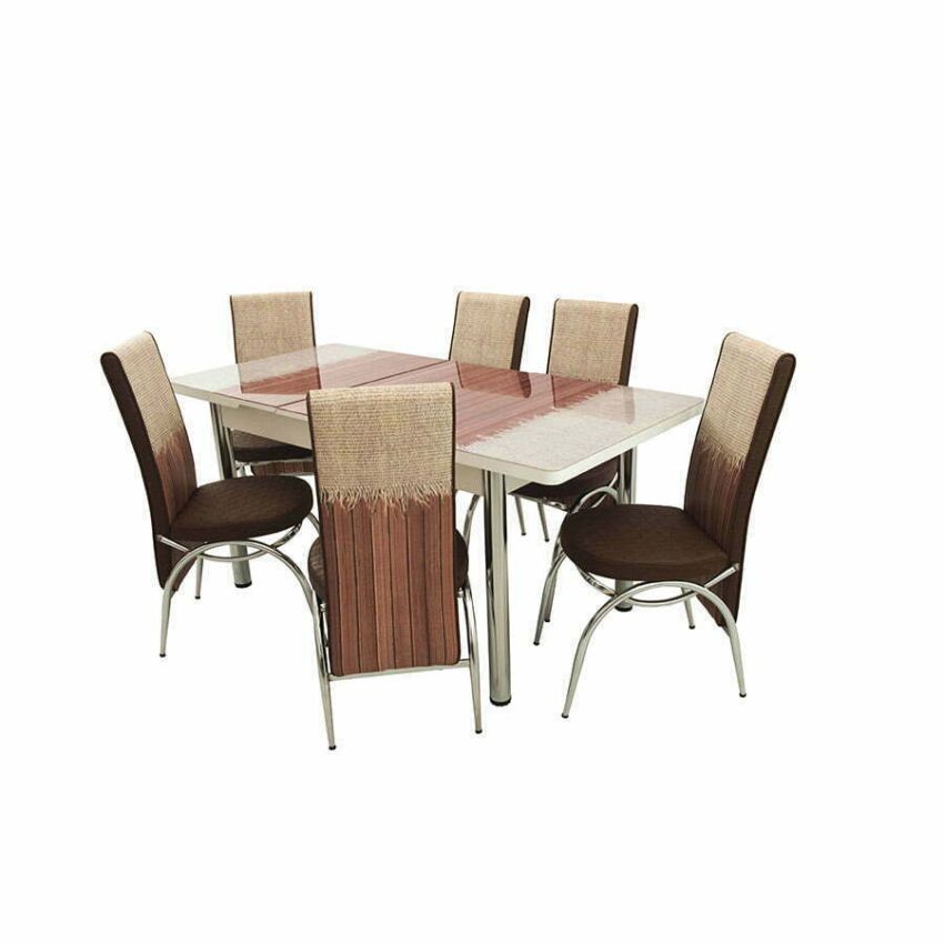 Set masa cu 6 scaune, ros rustic