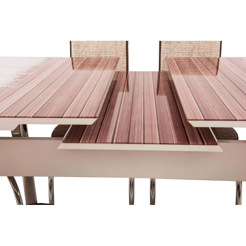 Set masa cu 6 scaune, ros rustic