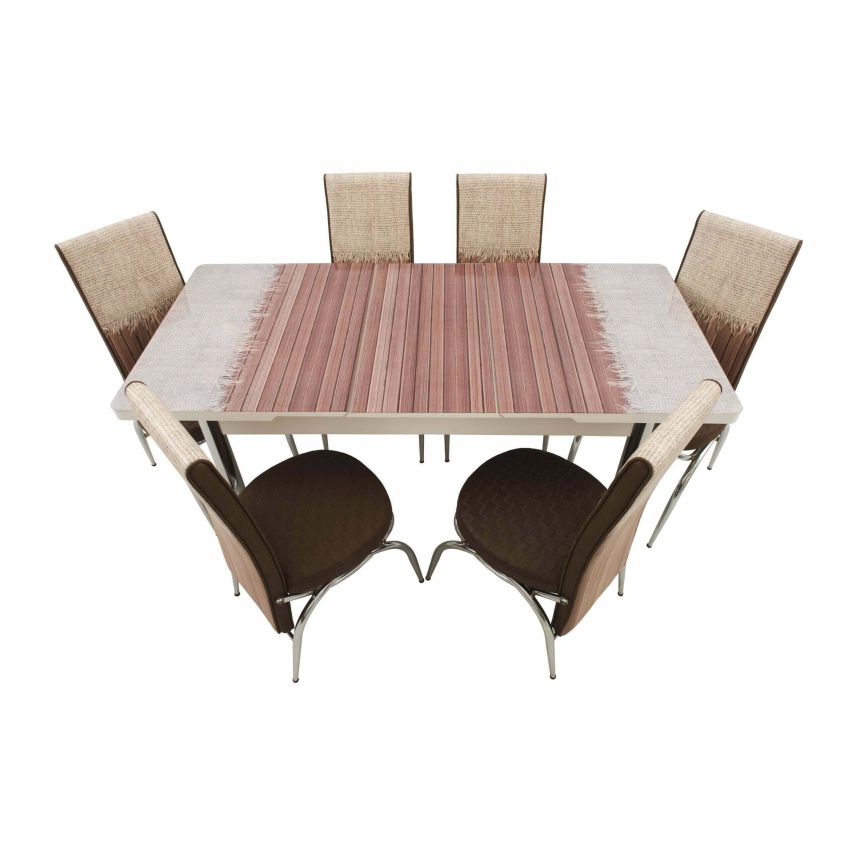 Set masa cu 6 scaune, ros rustic