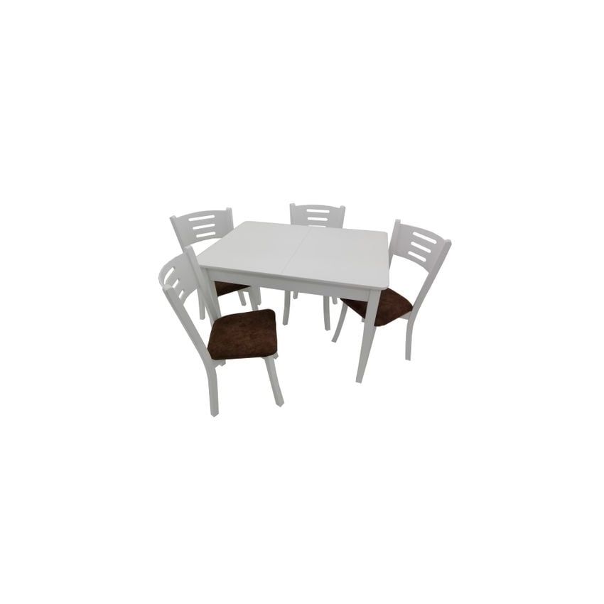 Set masa extensibila cu 4 scaune, m 249 alb