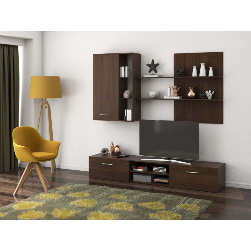 Bibiliotecă living Costin, 200cm, Wenge