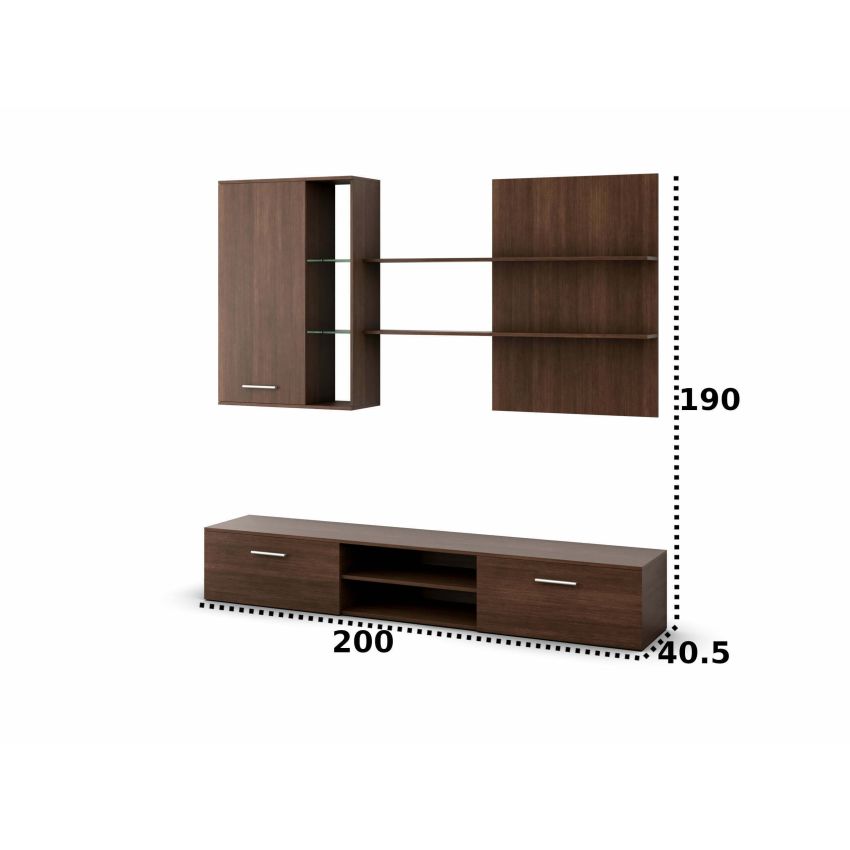 Bibiliotecă living Costin, 200cm, Wenge