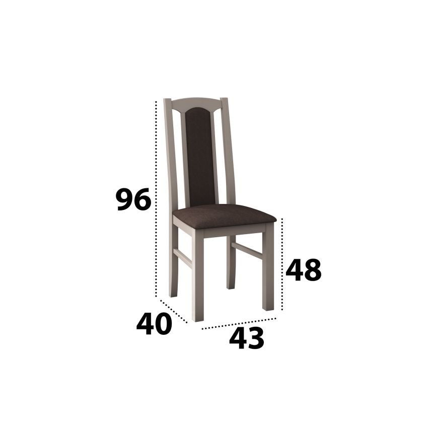 Set masa extensibila 160x200cm cu 6 scaune tapitate, mb-12 venus1 si s-37 boss7 s6, sonoma, lemn masiv de fag, stofa