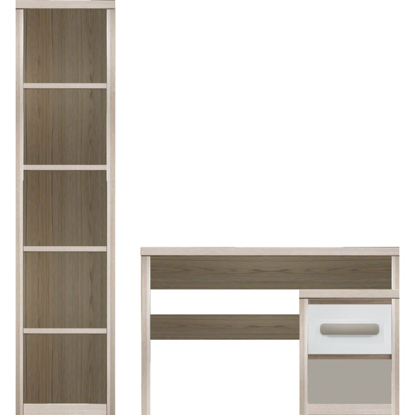 Bibliotecă living Roma, 300 cm, Alb
